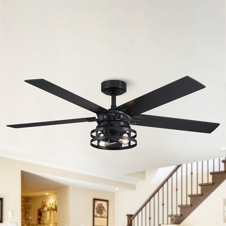 52" Industrial Reversible 5-Blade LED Ceiling Fan with Remote