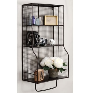 Linon 17 x 31-inch Distressed Metal Wall Storage Organizer