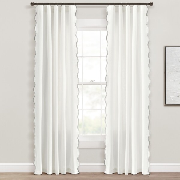 Lush Decor Coastal Chic Scallop Edge Window Curtain Panels