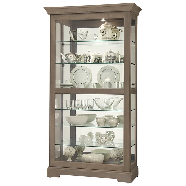 Howard Miller Tyler V Grey-finish Solid Wood 7-shelf Curio Cabinet