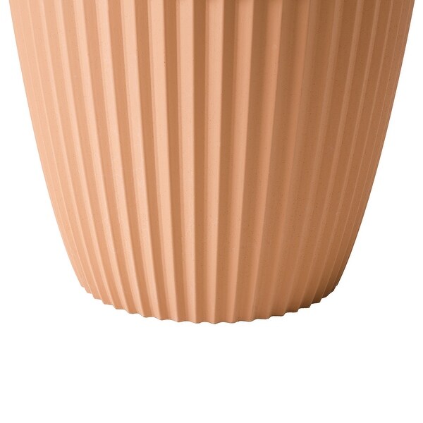 Glitzhome Set of 2 Eco-Friendly Oversized Round Fluted Pot Planter