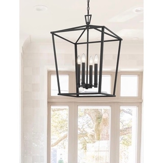 The Barn Katrina Hill Rustic 26"H Black indoor Lantern Light Pendant