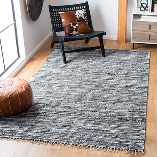 SAFAVIEH Handmade Rag Rug Ljubika Casual Stripe Cotton Rug with Fringe