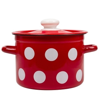 STP Goods 2.1-qt Red White Polka-dot on Steel Pot