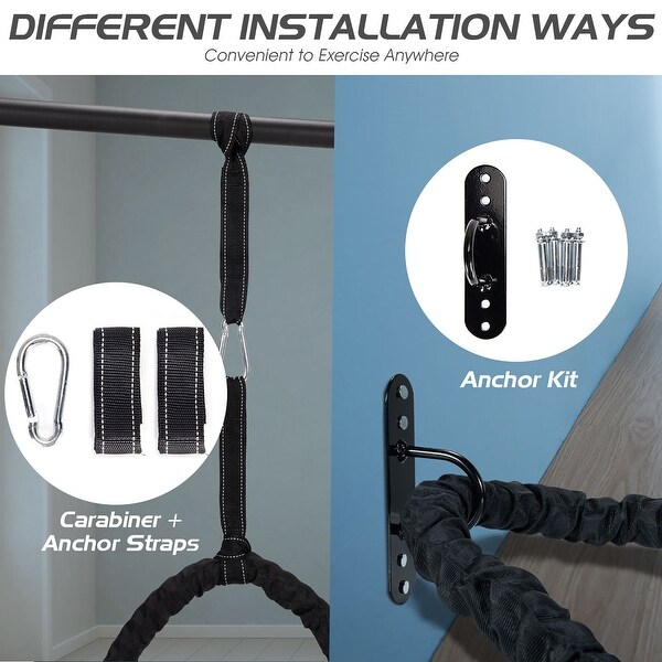 Goplus 50FT Battle Rope 1.5'' Diameter Exercise Rope w/Anchor Strap