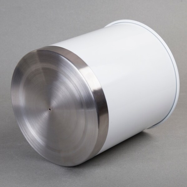 Creative Home Heavy Gauge Stainless Steel Extra Large Tool Crock Utensil Holder Flatware Organizer, White Color