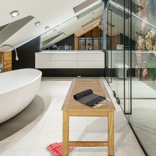 Teak Wood Lagos Bathroom Shower Bench, 6 Foot - N/A