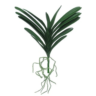 Set of 2 Artificial Vanda Orchid Leaf Stem Tropical Plant Greenery Foliage Spray Branch 17in - 17" L x 18" W x 2" DP