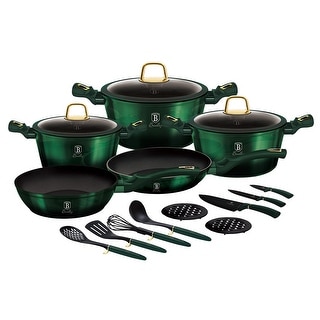 Berlinger Haus 17-Piece Kitchen Cookware Set Emerald Collection