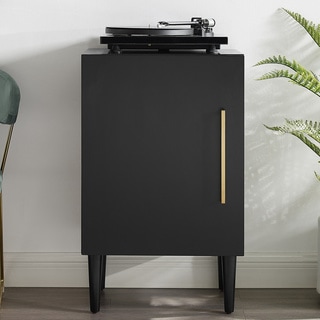 Everett Matte Black Record Player Stand