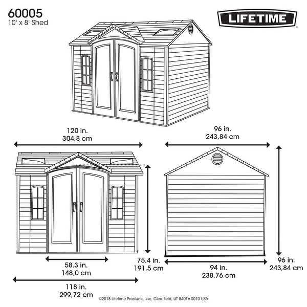 Lifetime 10 Ft. x 8 Ft. Outdoor Storage Shed