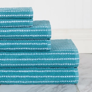 Sapphire Resort McBee Textured Stripe 6 Piece Bath Towel Set