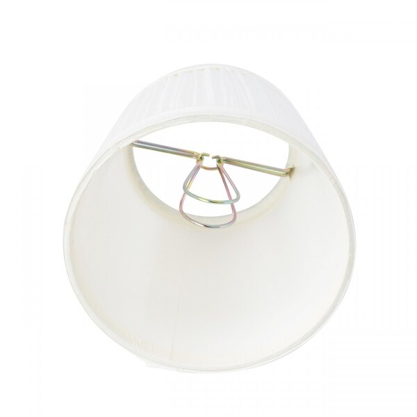 White Small Clip On Lamp Shade Fabric 4 Tall Drum Style Fits Chandelier Candelabra Bulb Renovators Supply