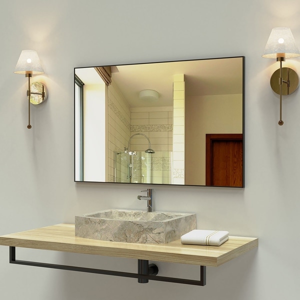 Rectangular Framed Anti-rust Wall Mounted Bathroom Mirror