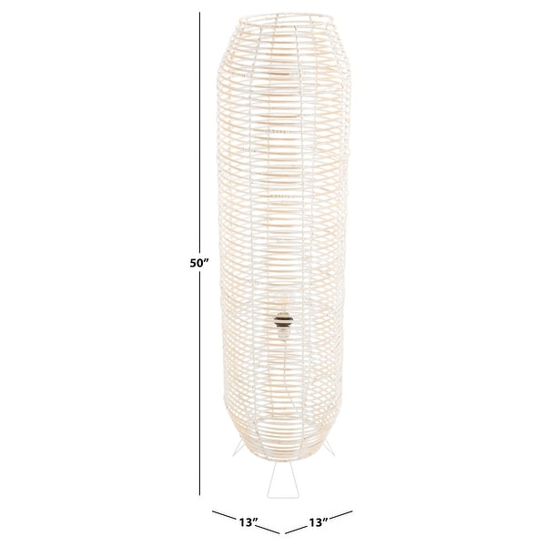 SAFAVIEH Lighting Wilde Tropical Coastal Boho 50-inch Floor Lamp - 13 in. W x 13 in. D x 50 in. H