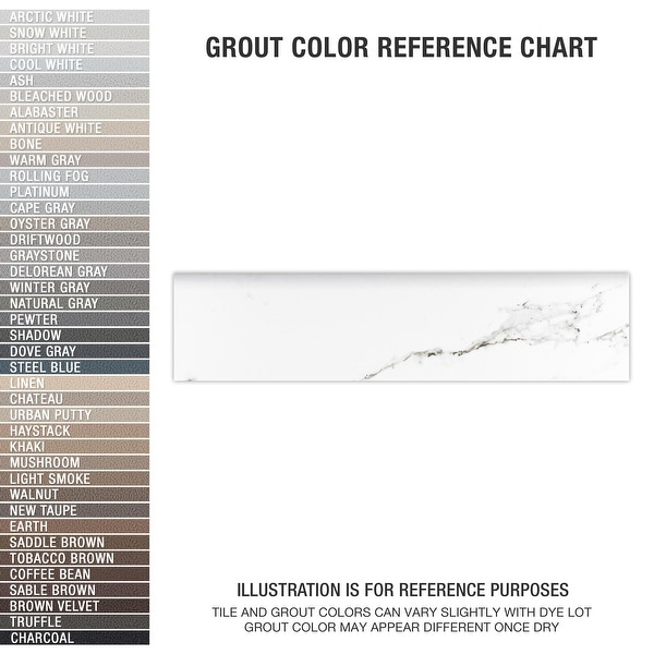 Merola Tile Timeless Battiscopa Calacatta 3-1/8" x 12-3/4" Mixed Finish Ceramic Wall Tile Trim - (1 Tile)