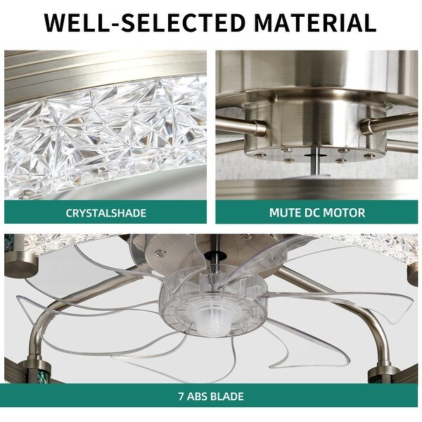 20-inch 6- Speed Ceiling Fan Light Low Profile Flush Mount with Remote