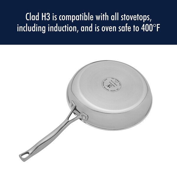 Henckels Clad H3 10-inch Stainless Steel Ceramic Nonstick Fry Pan with Lid
