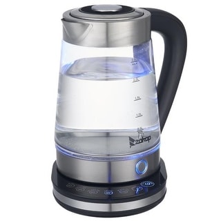 110V 1500W 2.5L Blue Glass Electric Kettle with Filter - 9.25 x 6.30 x 11.02