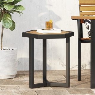 Nahanni Outdoor Acacia Wood Side Table by Christopher Knight Home