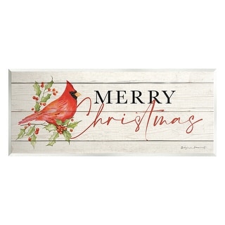 Stupell Industries Merry Christmas Holiday Cardinal Wall Plaque Art by Stephanie Workman Marrott