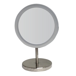 Whitehaus Freestanding LED Round 5x Magnifying Mirror