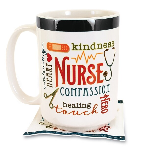 Occupational Ceramic Mug and Fabric Coaster Set