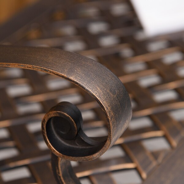 Outsunny Cast Aluminium Garden Bench 2 Seater Antique Loveseat for Outdoor Patio Porch Park