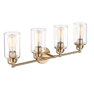 Bathroom Vanity Lights, Gold Bathroom Wall Light Fixtures with Clear Glass Lampshade