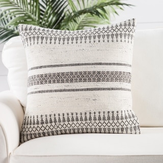 Tribal Pattern Ivory/Gray Throw Pillow