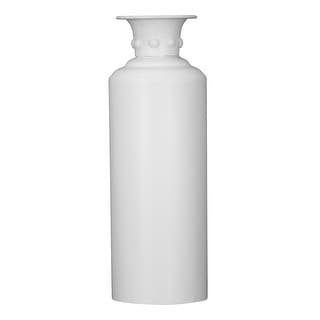 Foreside Home & Garden Matte White Metal Vase with Nail Head Accents