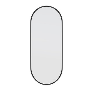 Glass Warehouse 40 in. H x 16 in. W Pill Shape Stainless Steel Framed Mirror