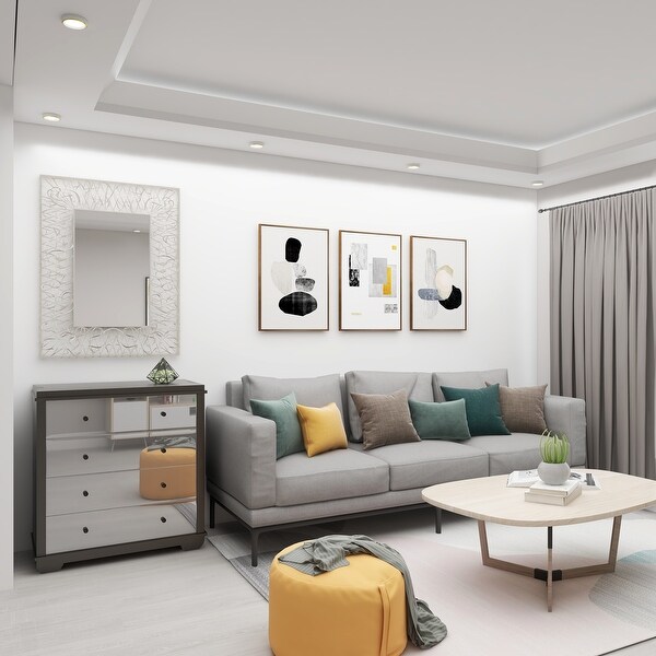 Silver Iron Industrial Wall Mirror 43 x 33 x 2 - 33 x 2 x 43