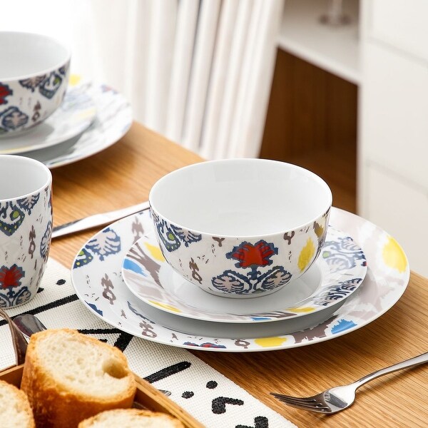 VEWEET Betula 16-Piece Multi-Color Dinnerware Set (Serves 4)