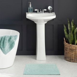 The Welhome 100% Cotton Reversible Bath Rug 17 x 24