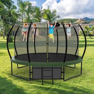 15FT Trampoline with Enclosure Outdoor Recreational Trampolines