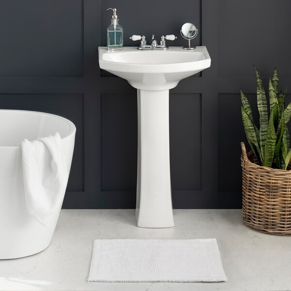 The Welhome 100% Cotton Reversible Bath Rug 17 x 24