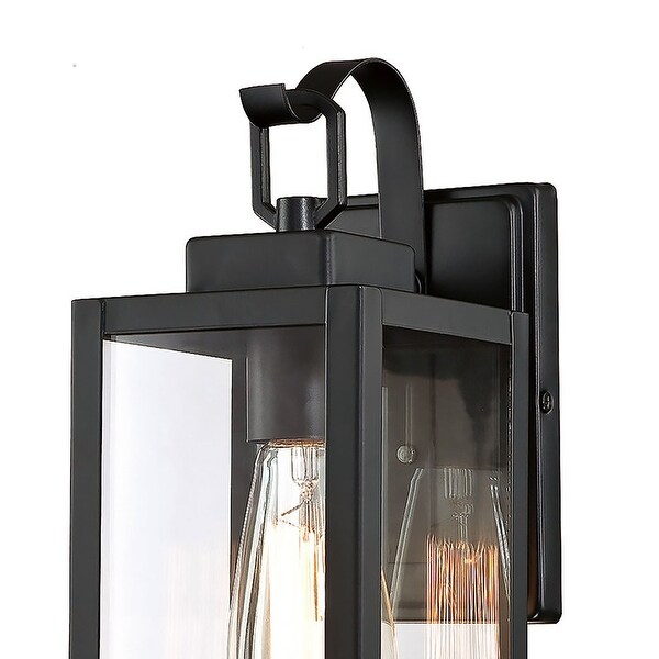 4PK-1 Light Outdoor Matte Black Wall Sconce Lantern - 5"x6.7"x13.78"