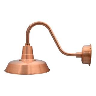 16" Oldage LED Barn Light with Rustic Arm in Solid Copper