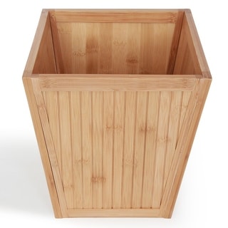 ToiletTree Products 100% Bamboo Wooden Wastebasket Trash Can