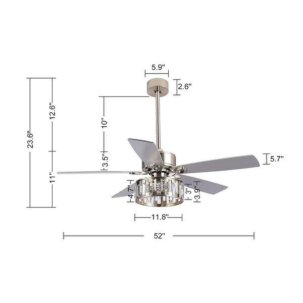 52" 5-Blade Farmhouse Ceiling Fan with Lights Remote Control