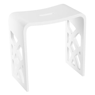 Ancona 17 in. Pure Acrylic Stone Bathroom Shower Bench in Matte White