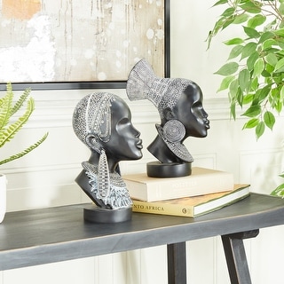 Polystone Eclectic Sculptures (Set of 2) - 5 x 6 x 11