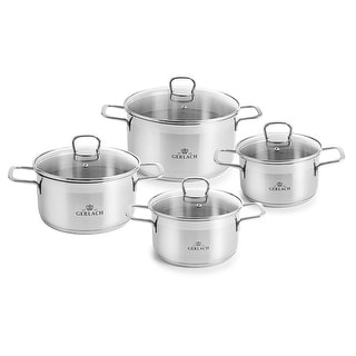 BRAVA Stainless Steel Pot Set With Lids 8 pcs