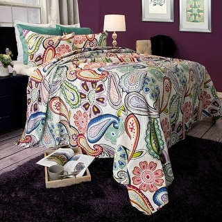 Paisley Floral Reversible Quilted Blanket Bedspread King