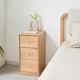 Solid Oak Bedside Table Storage Cabinet Free-Standing Corner Cabinets