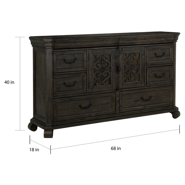 Bellamy Traditional Peppercorn 8 Drawer Dresser