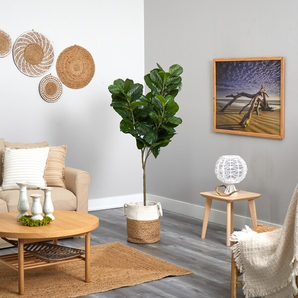 6' Fiddle Leaf Fig in Natural Jute and Cotton Planter