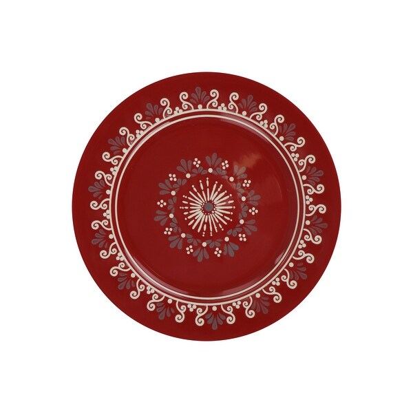 Gibson Elite Coloma 12 Piece Stoneware Dinnerware Set in Red