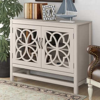 Wood Accent Buffet Sideboard Storage Cabinet - N/A